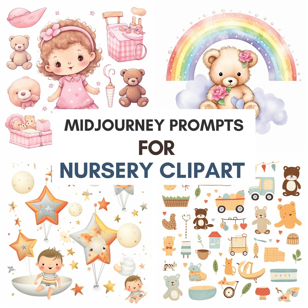 Midjourney Prompts for Nursery Clipart, Ai Generated Baby Clipart ...