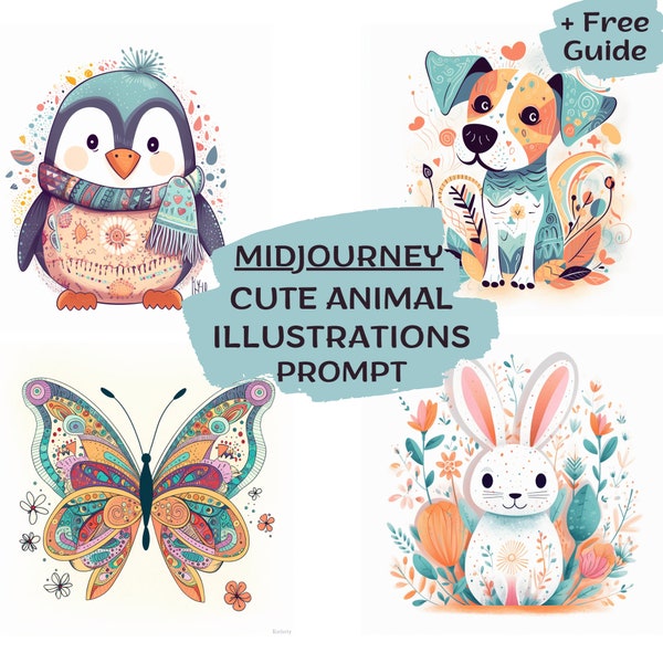 Professional Midjourney AI Prompt Template for Cute Animal Drawing, Midjourney Art, Customizable, Free Guide, Best Midjourney Prompts