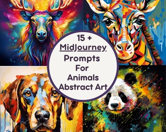 Midjourney Prompt: Handcrafted Animal Abstract Art - Unique and Colorful Home Decor,Ai Generated Prints Using Secret Prompt,Free Guide,