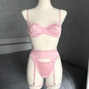 satin garter belt set Dark Garden XS Burgundy Satin Garter Belt (Limited Edition) main image 1