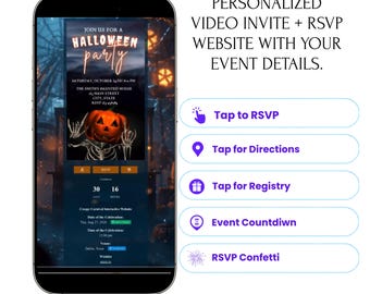Evite Website Customized RSVP Interactive Invitation Save the Date Countdown, Google Maps, Gifts, Music, Text