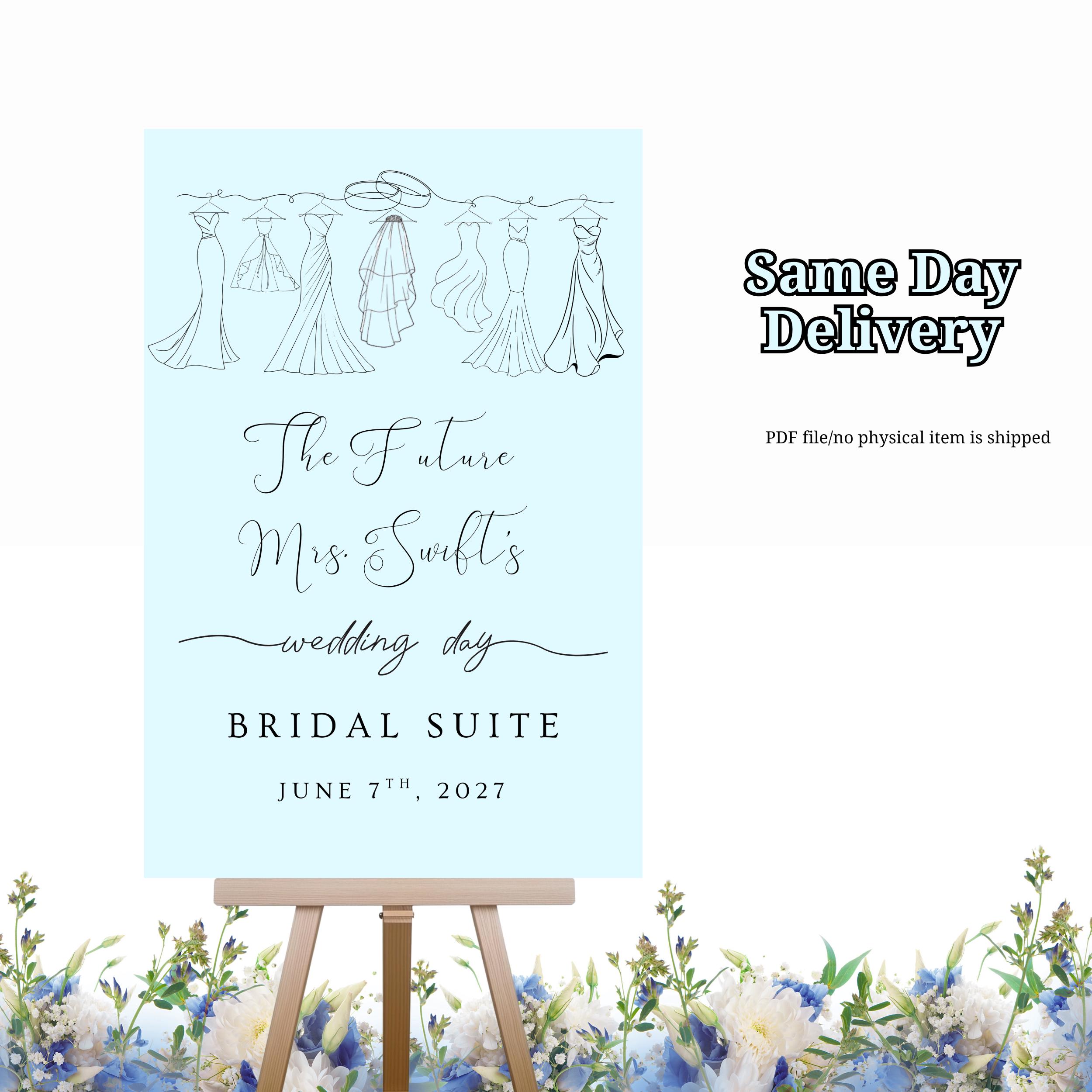 Powder Welcome Signs Powder Blue Bridal Suite Welcome Sign: Personalized Wedding Decor ...