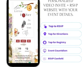 Evite Website Customized RSVP Interactive Invitation Save the Date Countdown, Google Maps, Gifts, Music, Text