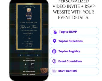 Evite Website Customized RSVP Interactive Invitation Save the Date Countdown, Google Maps, Gifts, Music, Text