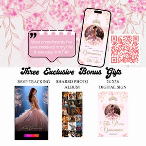 Quinceanera Digital Invitation Sweet 15 Editable Birthday Invite Quinceañera Party Template Clickable RSVP Online Form Instant Download