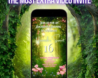 Enchanted Forest Video Invitation, Magic Fairy Video Invite, Canva Template, Editable Invite, Instant Download, Digital Evite, Text Invite