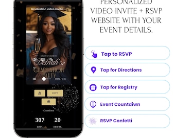 Evite Website Customized RSVP Interactive Invitation Save the Date Countdown, Google Maps, Gifts, Music, Text