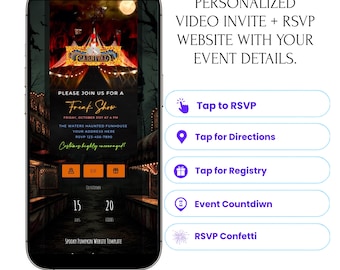 Evite Website Customized RSVP Interactive Invitation Save the Date Countdown, Google Maps, Gifts, Music, Text