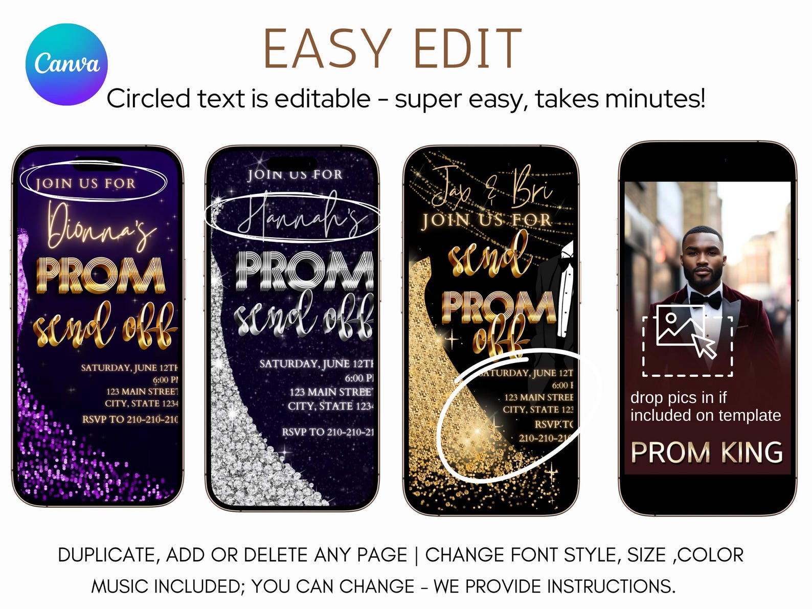 Custom Prom Invitations Prom Send-off Video Digital Invitation Prom Invite for Prom Reveal ...