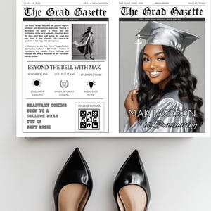 Create a memorable keepsake with our editable 2025 Graduation newspaper template! Personalize headlines, photos, achievements, and future plans to celebrate your graduate’s journey. Perfect for announcements, party decor, or a unique gift. Download, edit, and print easily!
