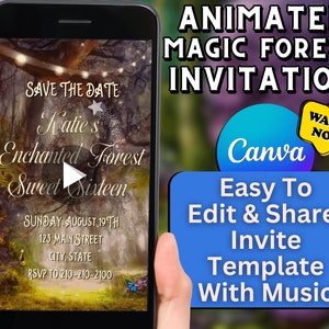 Instant Download Glitter Rain Save the Date Video Evite