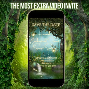 Quinceañera Video Invite Enchanted Forest Animated Invite Sweet 16 Magical garden birthday party Invite Mis Quince Anos Fairytale 15th