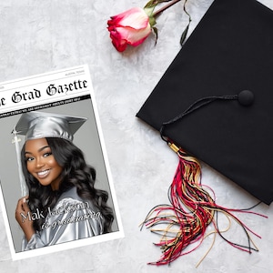 Create a memorable keepsake with our editable 2025 Graduation newspaper template! Personalize headlines, photos, achievements, and future plans to celebrate your graduate’s journey. Perfect for announcements, party decor, or a unique gift. Download, edit, and print easily!
