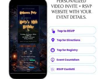 Evite Website Customized RSVP Interactive Invitation Save the Date Countdown, Google Maps, Gifts, Music, Text