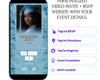 Evite Website Customized RSVP Interactive Invitation Save the Date Countdown, Google Maps, Gifts, Music, Text