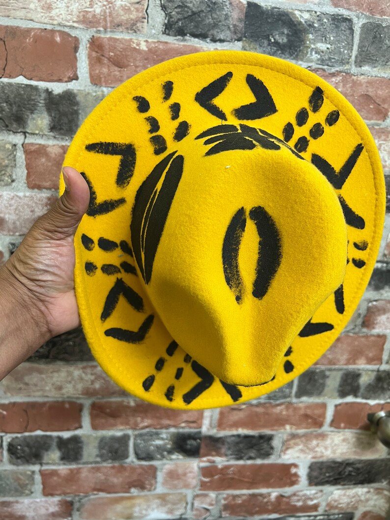 Adinka Fedora, Yellow and Black Fedora, Gift for Him or Her African Men