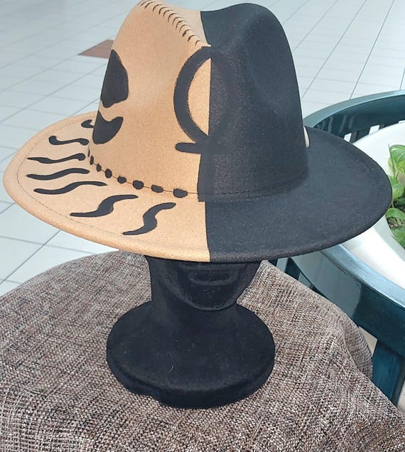 Two-Tone Black and Brown Fedora Hat Classic Casual Two Tone Women Imitation Felt Fedora Hats  main image 4