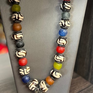 Men AfricanTribal Jewery/Mudcloth/ African Jewelry for Men/Tribal Necklace/Gift for him/African bone necklace /African bead necklace for Men