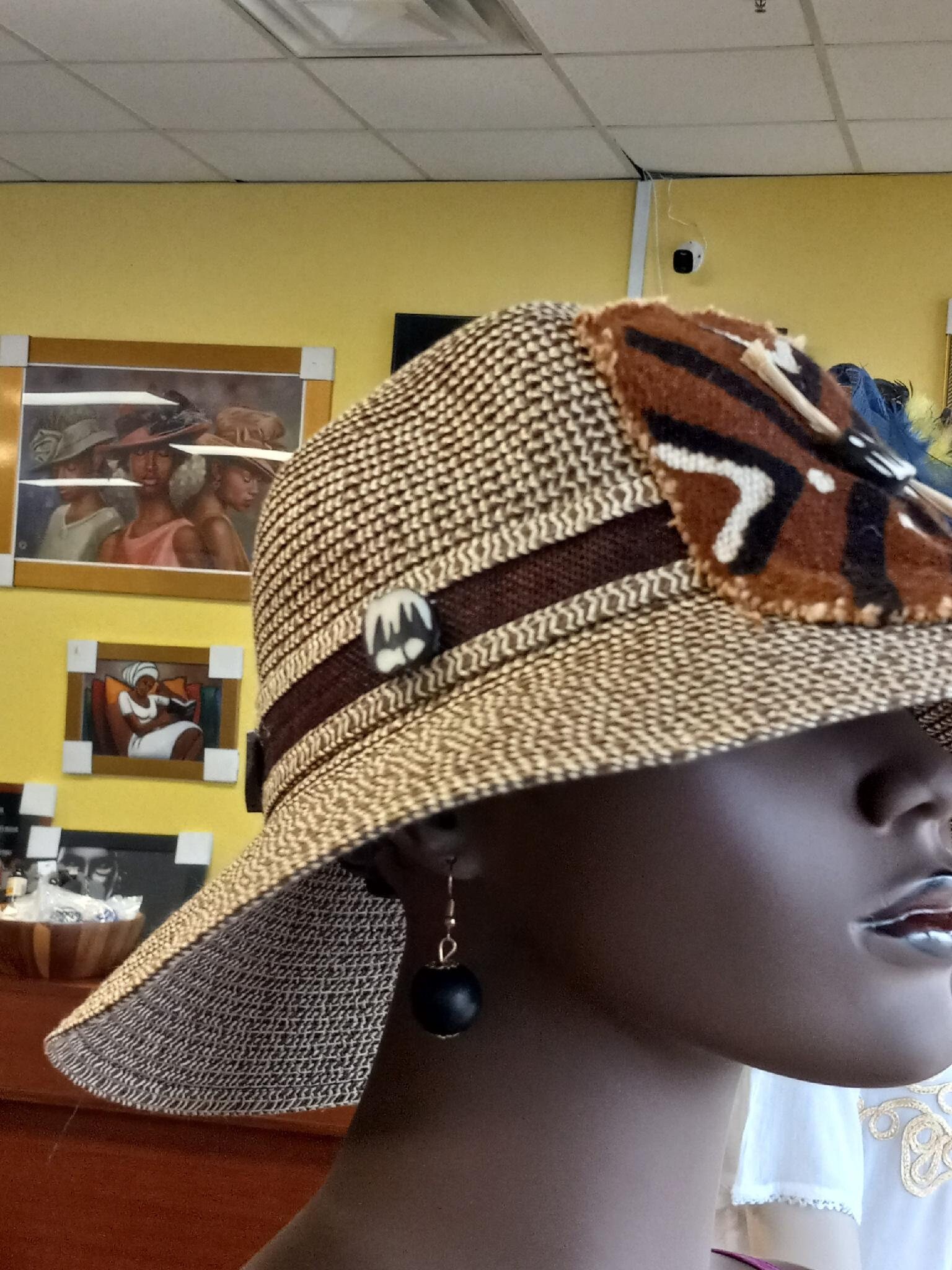 African Brown Hat/ Womens Hat /formal Hat / Mudcloth Hat / Etsy