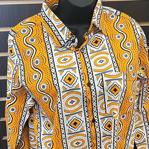 Kente button-down shirt, heren Afrikaans shirt, Afrikaanse kleding voor dames, heren overhemd, kerstcadeau