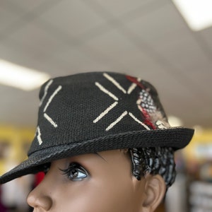 Short Brim Mudcloth Fedora,AfricanFedora/Women Fedora/Mudcloth Fedora/African Fedora/Ethnic Hat/Unisex Fedora/African Dress Hats