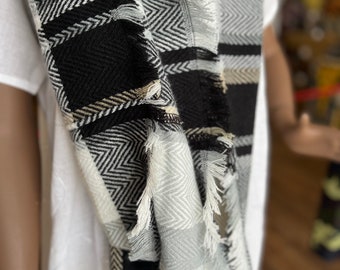 Écharpe noire histoire, écharpe africaine réversible, vêtements africains pour hommes et, accessoire écharpe africaine, écharpe à imprimé africain
