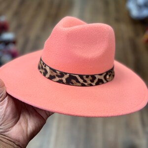 Peach Wide Brim Fedora / Peach Winter Fedora / Wide Brim Formal Hat/Church Hat/Fashion Show Hat