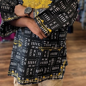 African Clothing,Dashiki Design Unisex,Black And Gold Dashiki,Mother’s Day Gift,Gift For Him,Holiday Gift