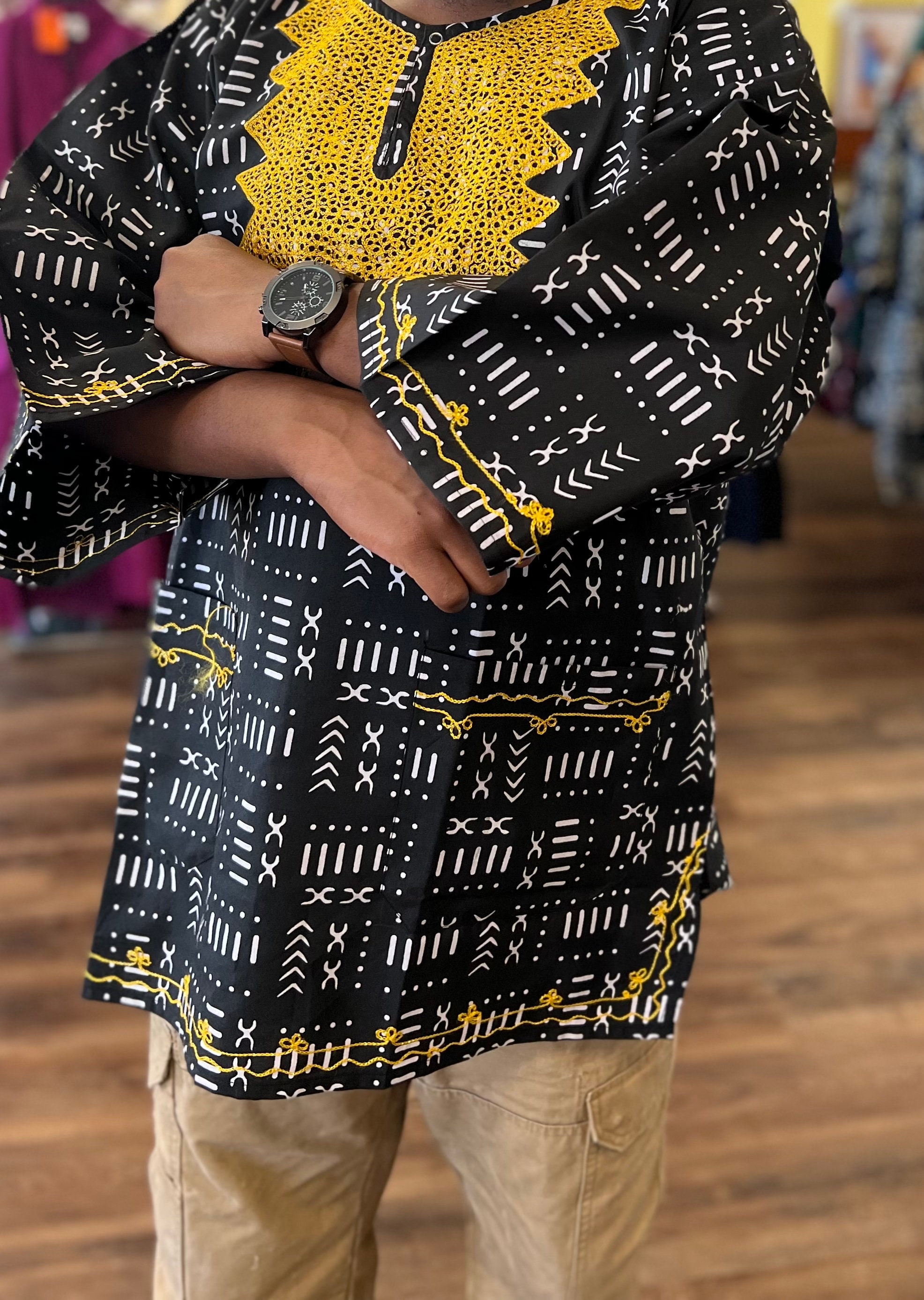 Black and gold dashiki hot sale