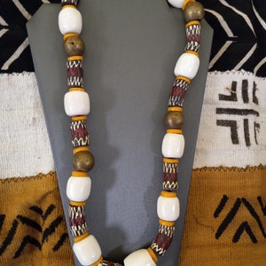 Men African Tribal Jewelry/African Jewelry for Men/ Tribal Necklace/ Gift for Him/ African Bead Necklace for Men/ Rose Gold African Jewelry/