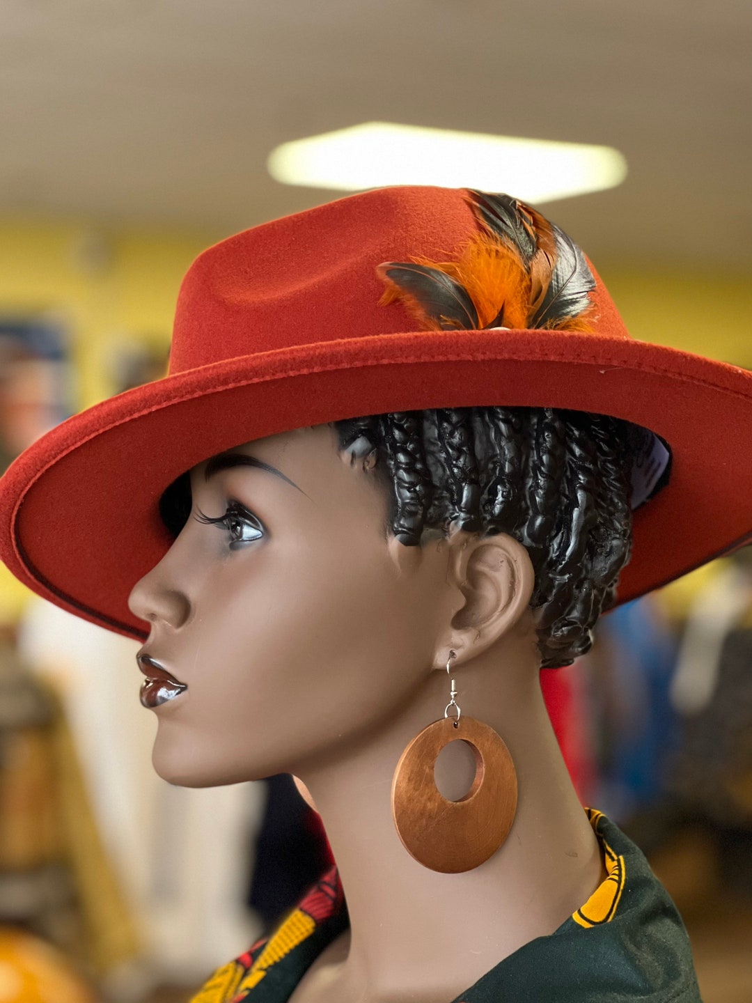 Orange Feathered Fedora Orange Fedora Gift for Her Gift Etsy