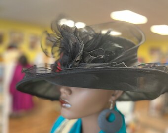 Black Hat, Dress Hat,Sun Hat, Wedding Hat ,Mother’s Day Hat, Cruise Hat,Tea Party Hat