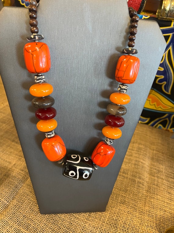 Men Tribal Jewelry men African Necklace african Bead Necklace