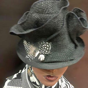 Black Fedora Hat, Church Hat, Designer Hat , Ethnic Hat, African Hat , Zulu Hat
