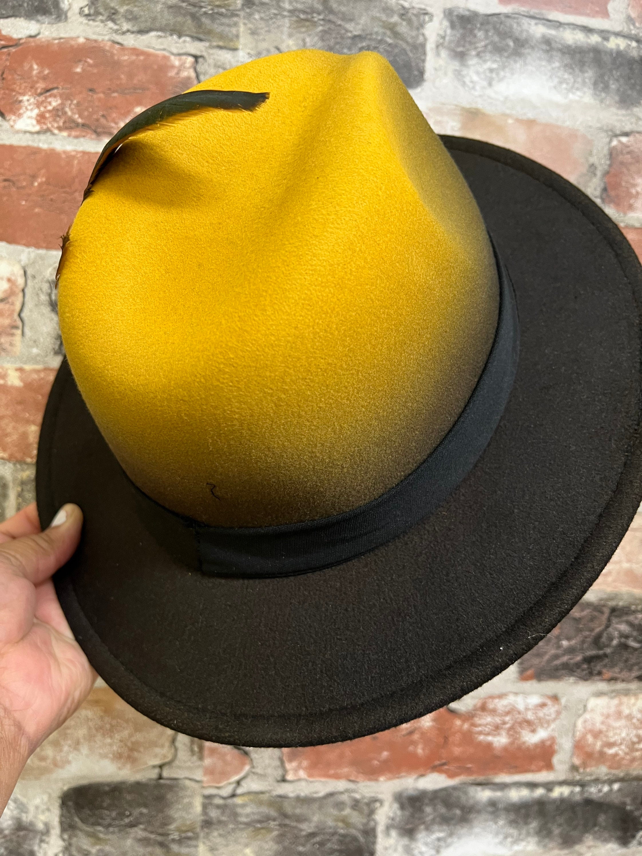 Winter Fedora Black and Gold Fedora Hat/ Unisex/ Men Etsy