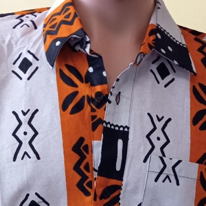 Men African Button Down Shirt/ Men African Print Shirt/African Men Clothing/Africa Wedding Shirt/