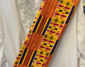 Bufanda de historia negra, bufanda reversible de hombres africanos, ropa africana para hombres, bufanda de accesorios africanos, bufanda de estampado africano, bufanda Kente