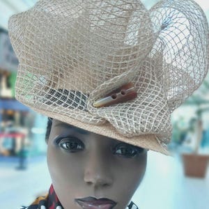 Natural Fedora Hat, African Zulu Hat, Ethnic Hat, Church Hat, Women Hat, Wearable Art Hat, Evelyn Hats, Black History Hat, Festival Hat,