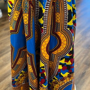 African Kente Skirt , Dashiki Skirt , Ethnic Women Skirt With Pockets, Broomstick Skirt, Ballroom Skirt, Elastic Waist Skirt
