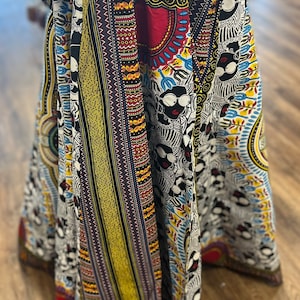 Women African Print Long Maxie Skirt, Highwaist  Skirt, African Skirt , Ethnic Skirt, /Women Elastic Waist Skirt With Pockets