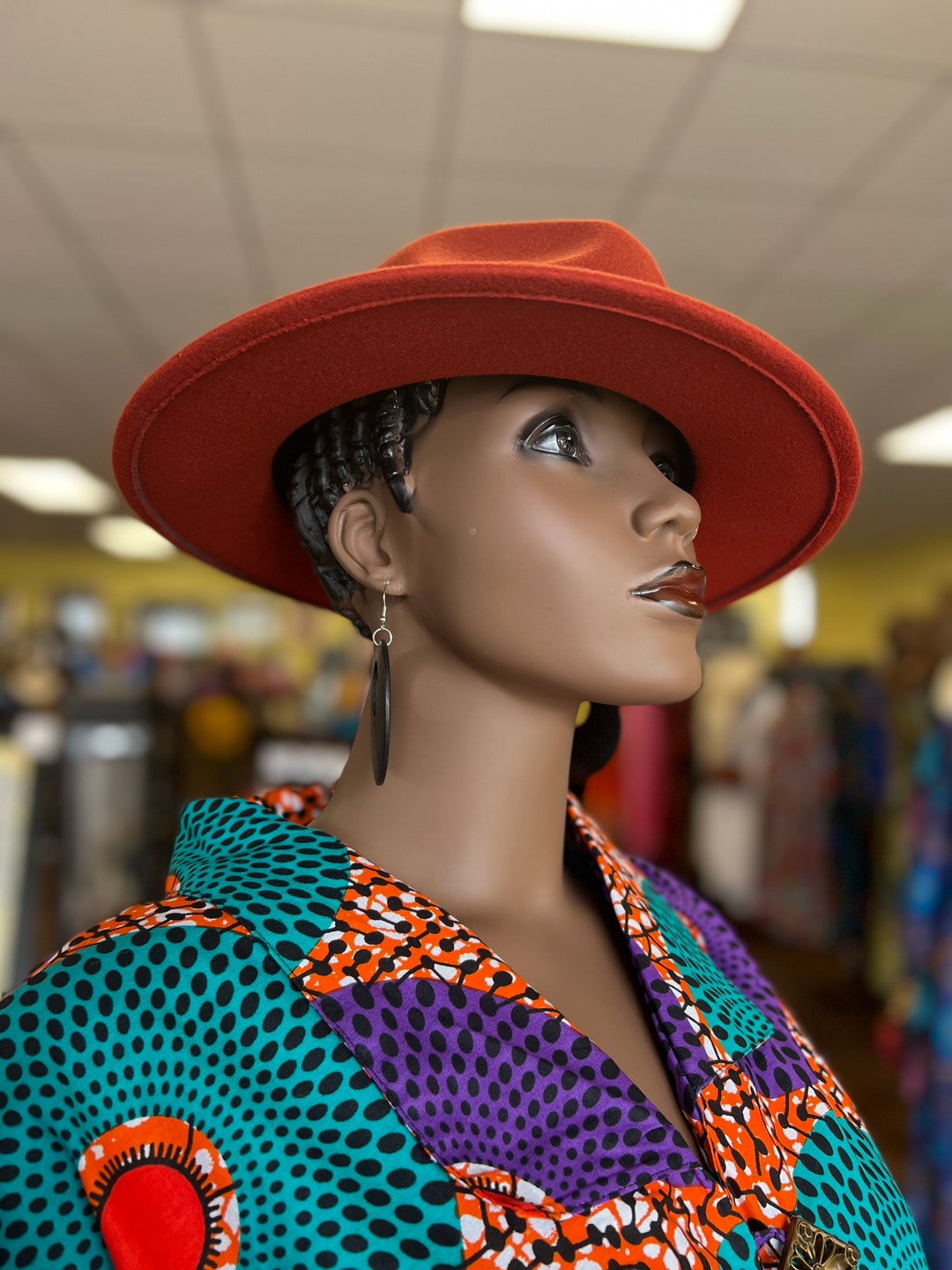 Orange Fedora Women Fedora Orange Hat Unisex Fedora Hat Etsy