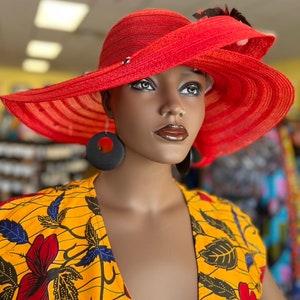 Red Church Hat /RedSummer Hat/ Red Dress Hat/Bridal Hat/Tea Hat/African Dress Hat/Formal Hat/Derby Hat