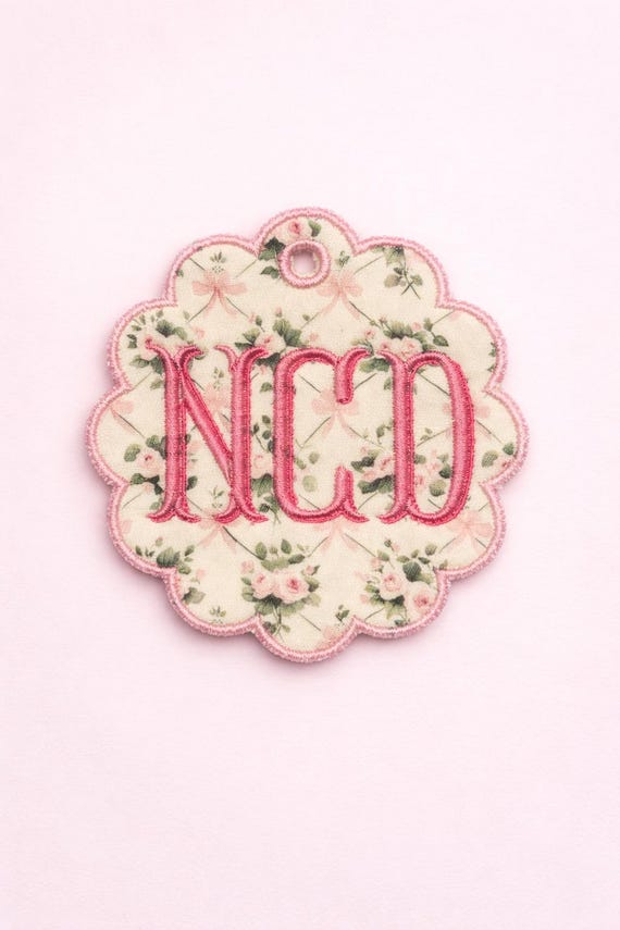 Embroidered Monogramed Custom Bag Tag