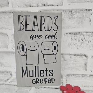 Beards are Cool Mullets are Bad Bathroom Sign Wood Sign Home Decor Bathroom Decor Funny Signs Toilet Paper Humor Funny Bathroom Sign Accent
