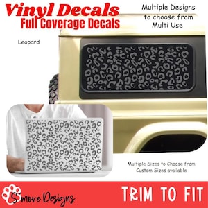 Leopard Print Full Coverage Car Window Decal Animal Print Vinyl Sticker for SUV Truck Jeep Rear Window Wrap Wild Style Car Accessory Cheetah