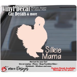Silkie Mama Car Decal Silkie Chicken Sticker Gift for Mom Chicken Decal Farm Animal Car window Decal Chicken Lover Gift Cute Chicken