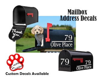 Custom Mailbox Decal | House Number Sticker | Personalized Address Decal for Mailbox | Outdoor Vinyl Mailbox Label | Address Sticker