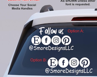Social Media Handle Car Decal Business Name Sticker Influencer Username Decal Custom Marketing sticker IG Facebook TikTok Small Business