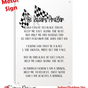 The Racer’s Prayer Metal Sign Garage Wall Decor Trailer Sign Racing Sign Pit Crew Gift Racing Team Prayer Plaque Motorsports Gift for Him
