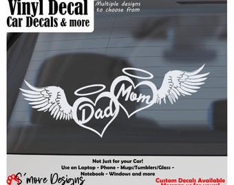 Memorial Decal with Heart and Wings In Loving Memory Vinyl Sticker Personalized Remembrance Car Decal Tribute Sticker Loss and Remembrance